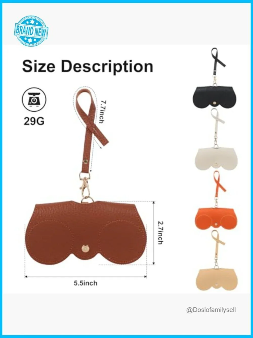 Soft Leather Sunglasses Case with Strap Portable Modern Eyewear Organizer